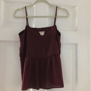 Flowy maroon spaghetti-strap top!